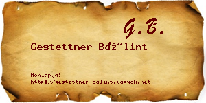 Gestettner Bálint névjegykártya